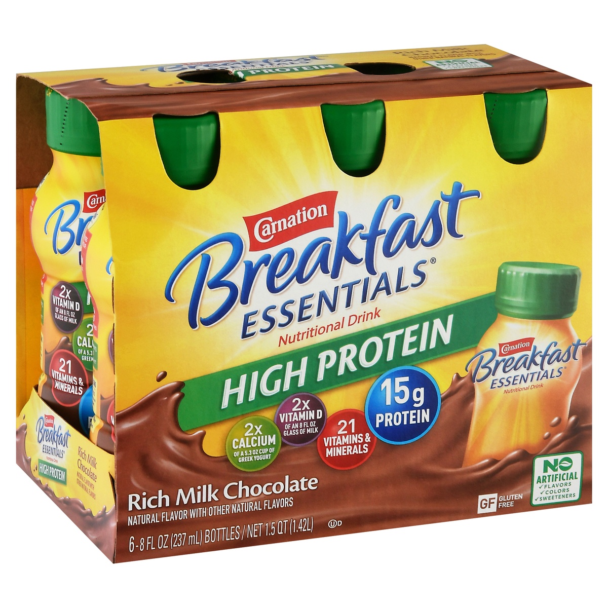 slide 2 of 11, Carnation Breakfast Essentials High Protein Rich Milk Chocolate, 6 ct; 8 oz