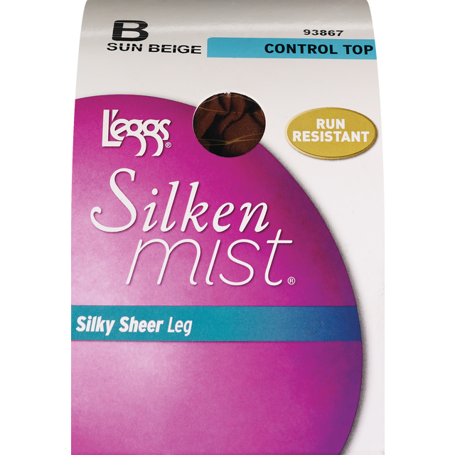 slide 1 of 1, L'eggs Silken Mist Control Top Lasting Sheer - Sun Beige,, 1 ct