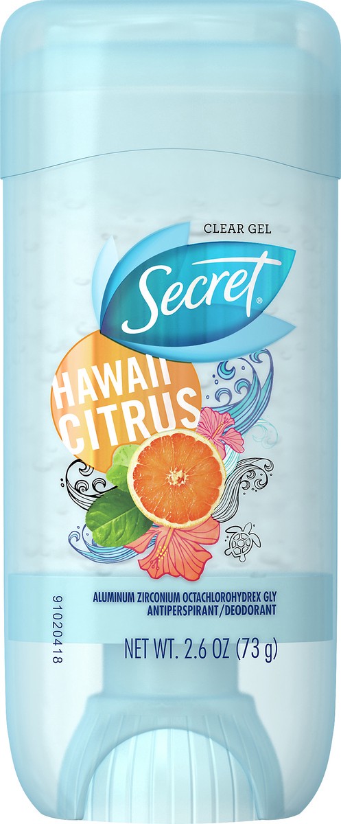 slide 2 of 7, Secret Clear Gel Hawaii Citrus Antiperspirant/Deodorant 2.6 oz, 2.6 oz