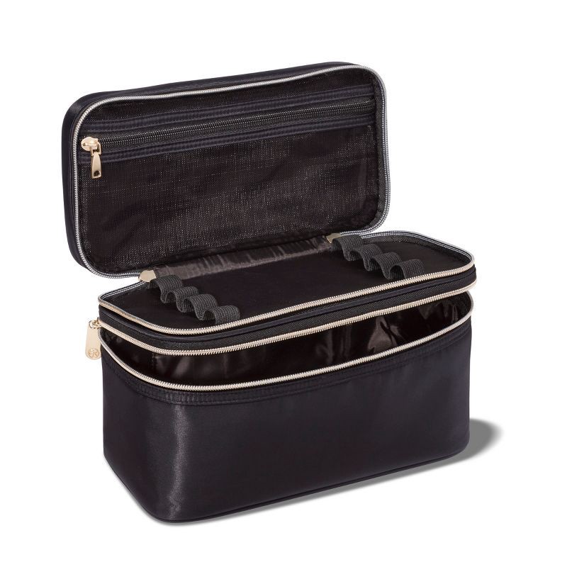 slide 2 of 3, Sonia Kashuk™ Double Zip Train Case Makeup Bag - Black, 1 ct