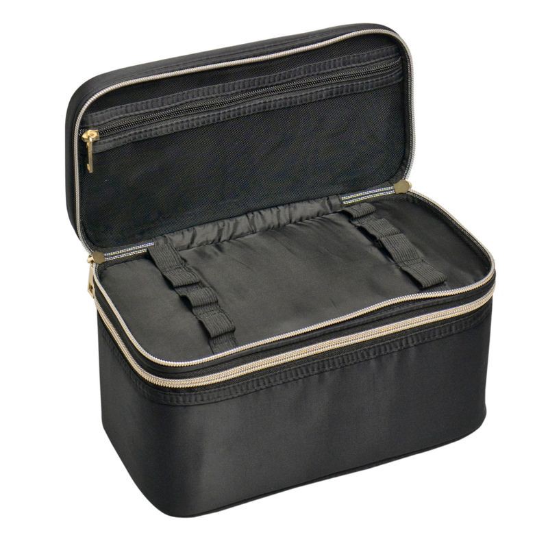 slide 3 of 3, Sonia Kashuk™ Double Zip Train Case Makeup Bag - Black, 1 ct