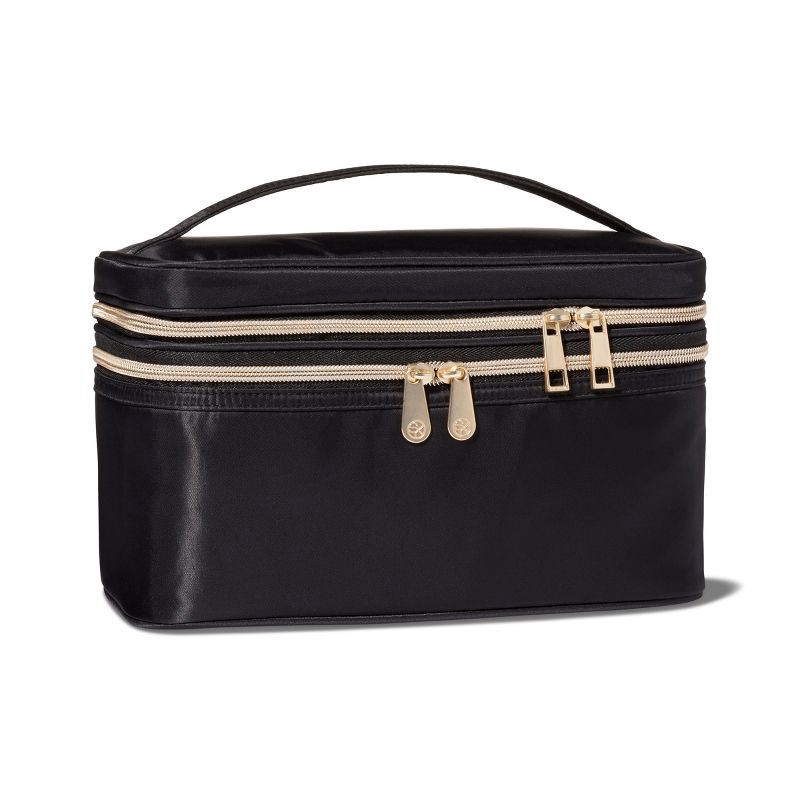 slide 1 of 3, Sonia Kashuk™ Double Zip Train Case Makeup Bag - Black, 1 ct