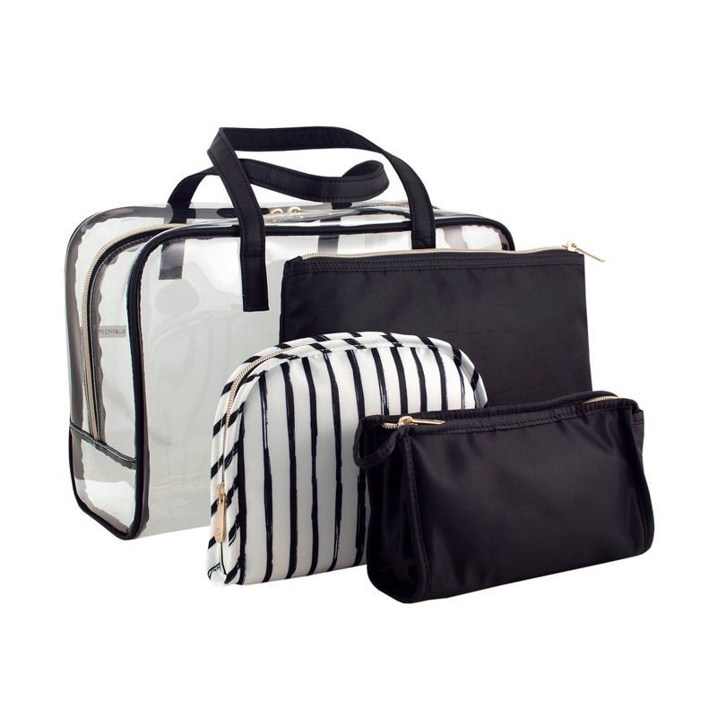 slide 1 of 3, Sonia Kashuk™ Makeup Organizer Bag Set - Black/Stripe, 1 ct