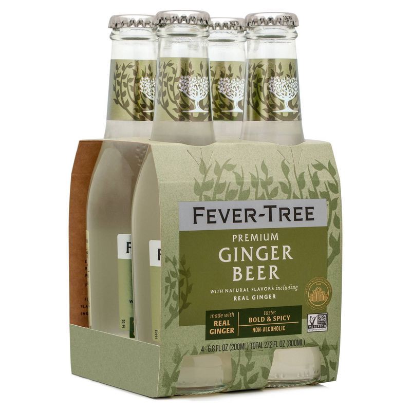 slide 3 of 6, Fever-Tree Premium Ginger Beer Bottles - 4pk/200ml, 4 ct; 200 ml