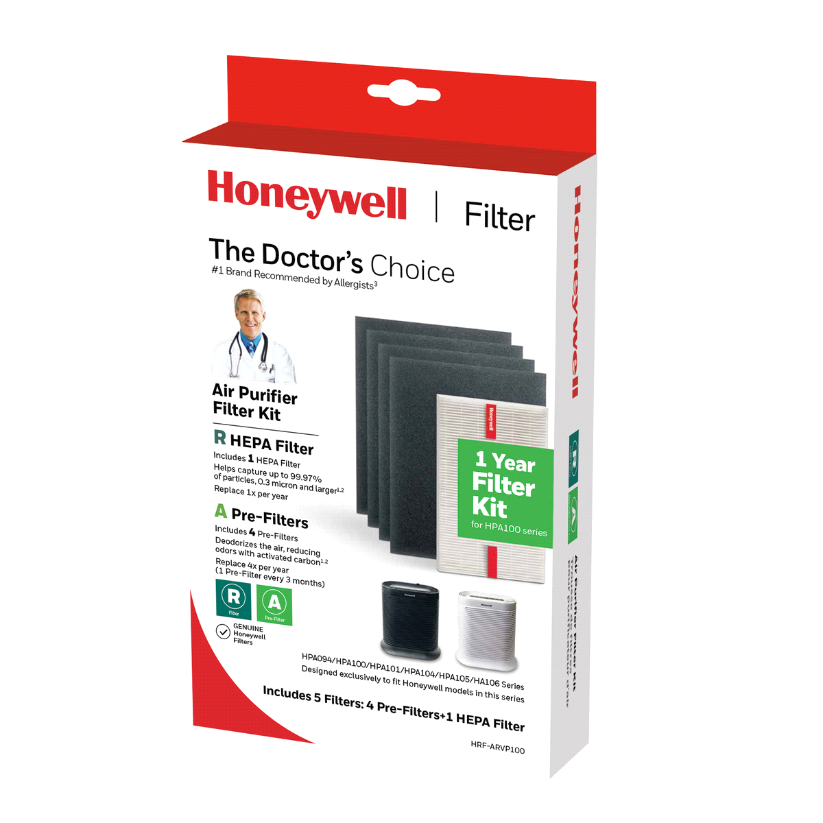 slide 1 of 5, Honeywell HRF-ARVP100 HEPA Filter & Pre-Filter Combo Pack, 1 ct