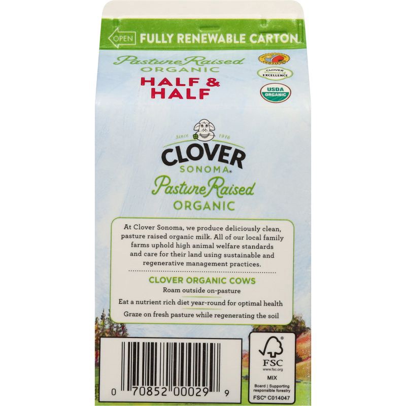 slide 6 of 7, Clover Sonoma Organic Half & Half - 1pt, 1 pint