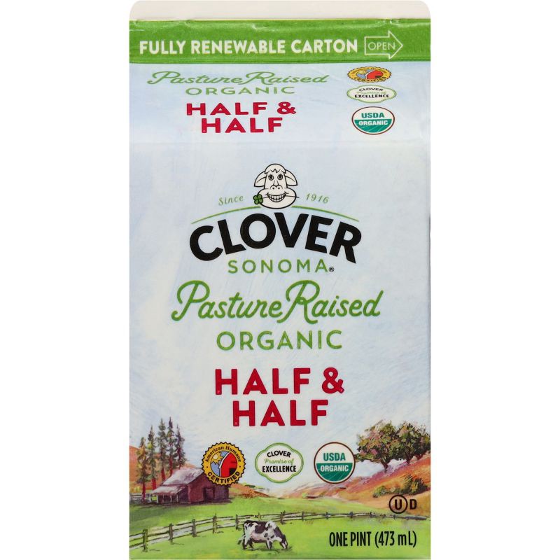 slide 7 of 7, Clover Sonoma Organic Half & Half - 1pt, 1 pint