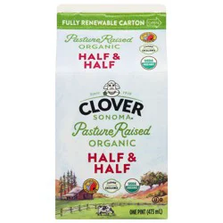 Clover Sonoma Fresh Organic Pasture Raised Half & Half - 1pt