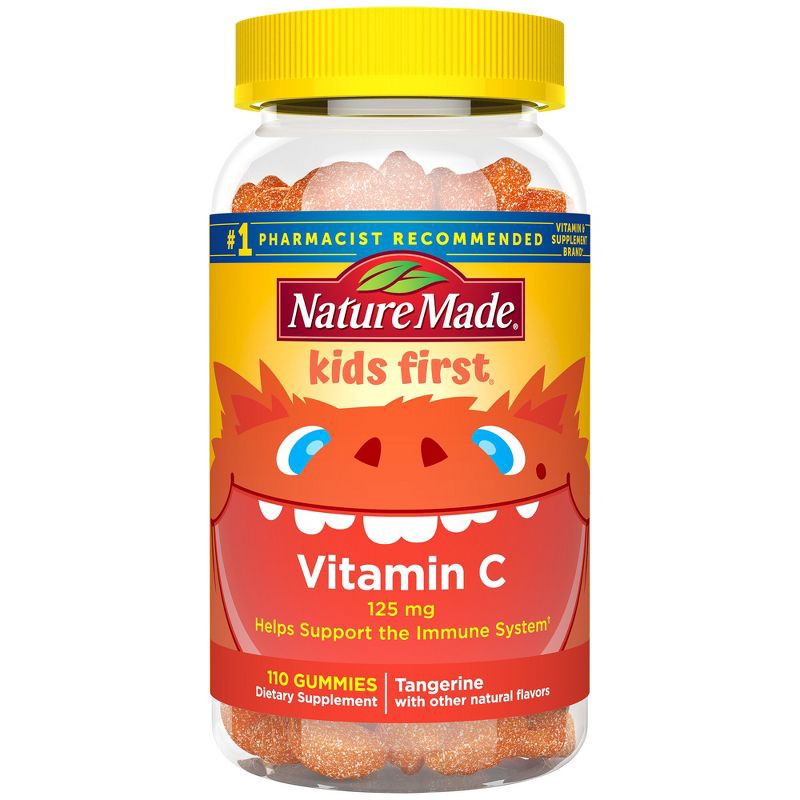 slide 1 of 8, Nature Made Kids First Vitamin C Gummies for Immune Support - Tangerine - 110ct, 110 ct