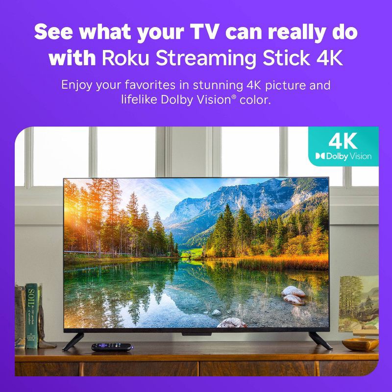 slide 3 of 12, Roku Streaming Stick 4K Streaming Device 4K/HDR/Dolby Vision with Voice Remote with TV Controls, 1 ct
