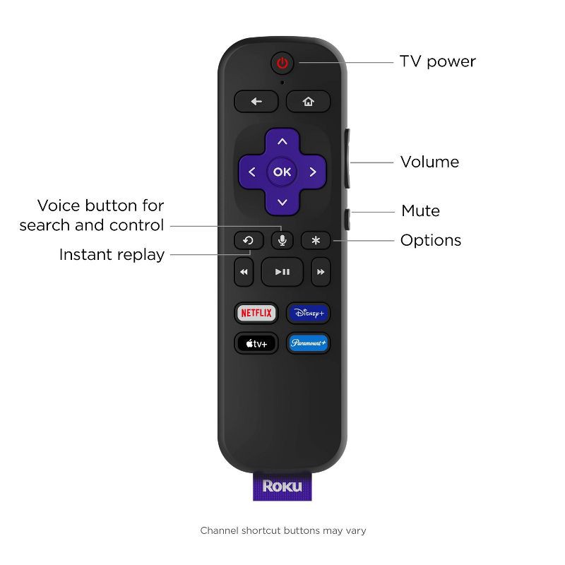 slide 4 of 8, Roku Streaming Stick 4K Streaming Device 4K/HDR/Dolby Vision with Voice Remote with TV Controls, 1 ct