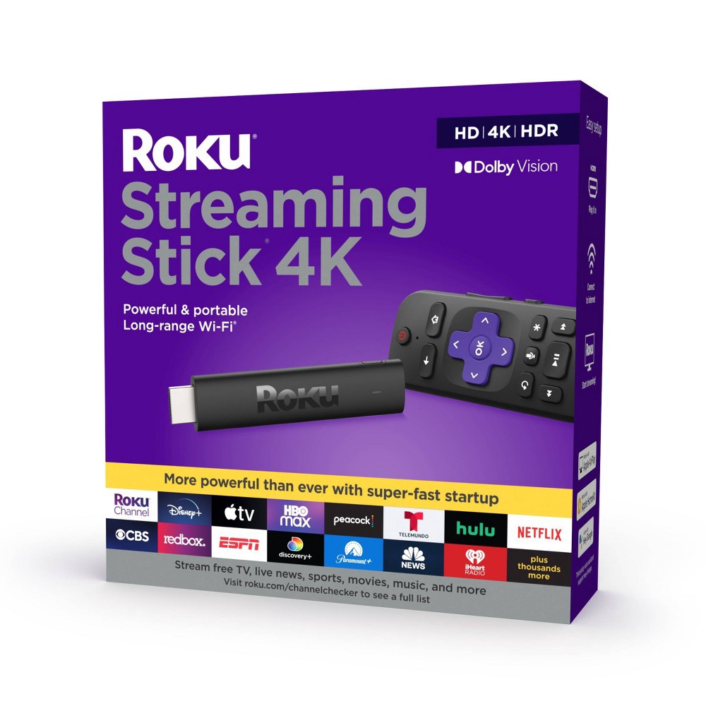 slide 6 of 7, Roku Streaming Stick 4K 2021 Streaming Device 4K/HDR/ Dolby Vision with Voice Remote and TV Controls - 3820R, 1 ct