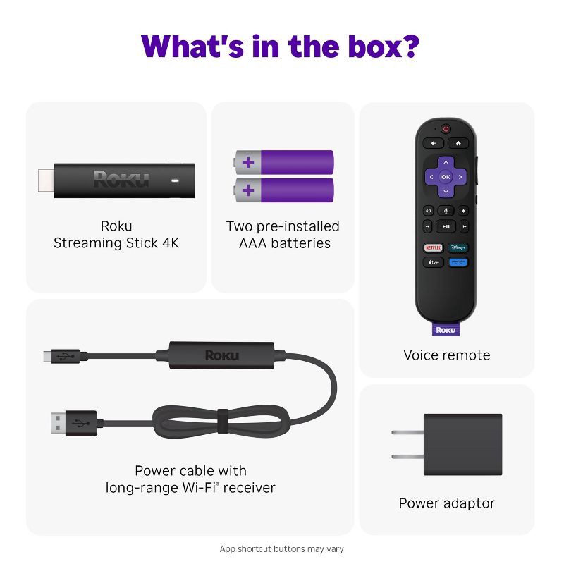 slide 12 of 12, Roku Streaming Stick 4K Streaming Device 4K/HDR/Dolby Vision with Voice Remote with TV Controls, 1 ct