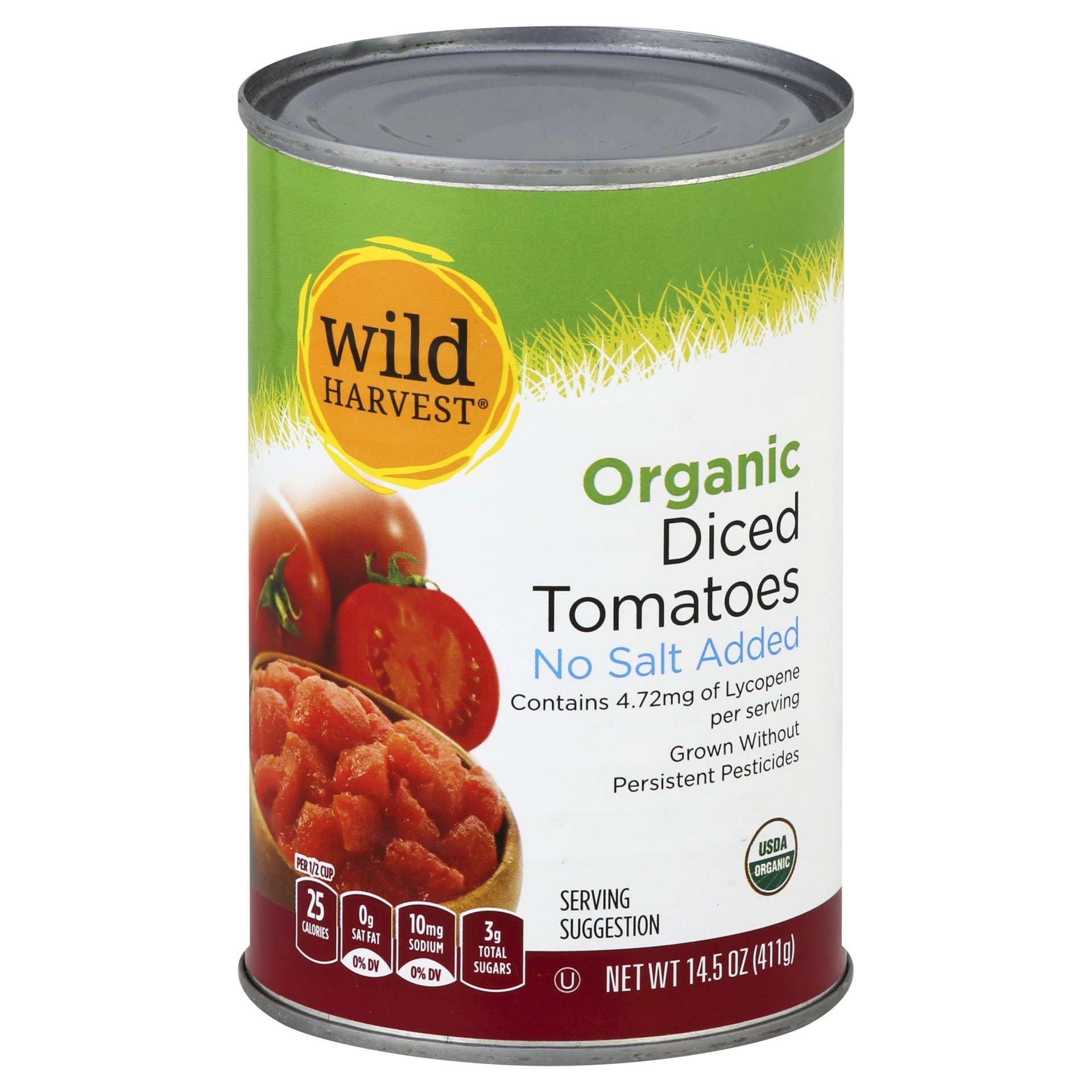 slide 1 of 7, Wild Harvest Organic Tomato Dice No Salt, 14.5 oz