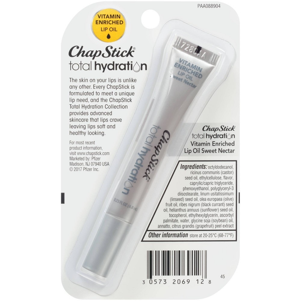 slide 3 of 5, Chapstick Total Hydration Vitamin Enriched Lip Oil - Sweet Nectar Flavor, 23 fl oz