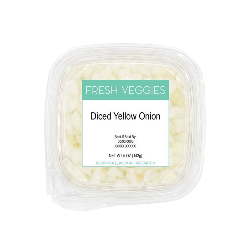 slide 1 of 5, Diced Yellow Onion - 5oz, 5 oz