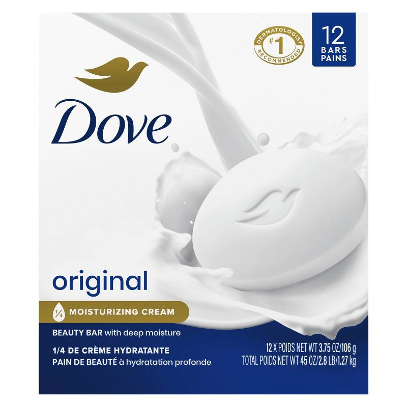 slide 2 of 8, Dove Beauty White Moisturizing Beauty Bar Soap - 12pk - 3.75oz each, 12 ct, 3.75 oz