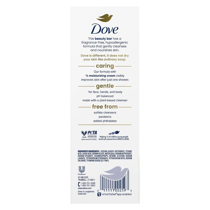 slide 7 of 8, Dove Beauty Sensitive Skin Moisturizing Unscented Beauty Bar Soap - 12pk - 3.75oz each, 12 ct, 3.75 oz