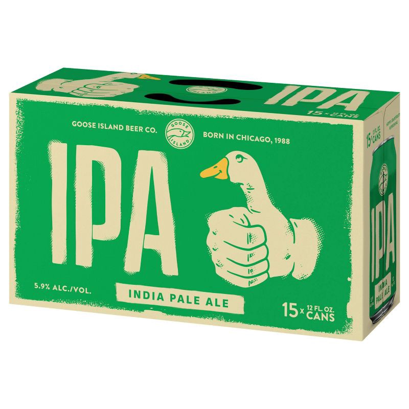 slide 3 of 9, Goose Island Beer Co. Goose Island IPA Beer - 15pk/12 fl oz Cans, 15 ct; 12 fl oz