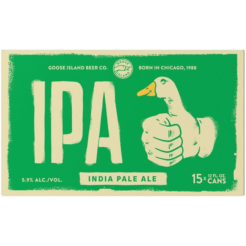 slide 8 of 10, Goose Island Beer Co. Goose Island IPA Beer - 15pk/12 fl oz Cans, 15 ct; 12 fl oz