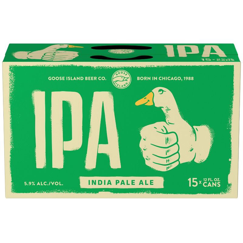 slide 9 of 10, Goose Island Beer Co. Goose Island IPA Beer - 15pk/12 fl oz Cans, 15 ct; 12 fl oz