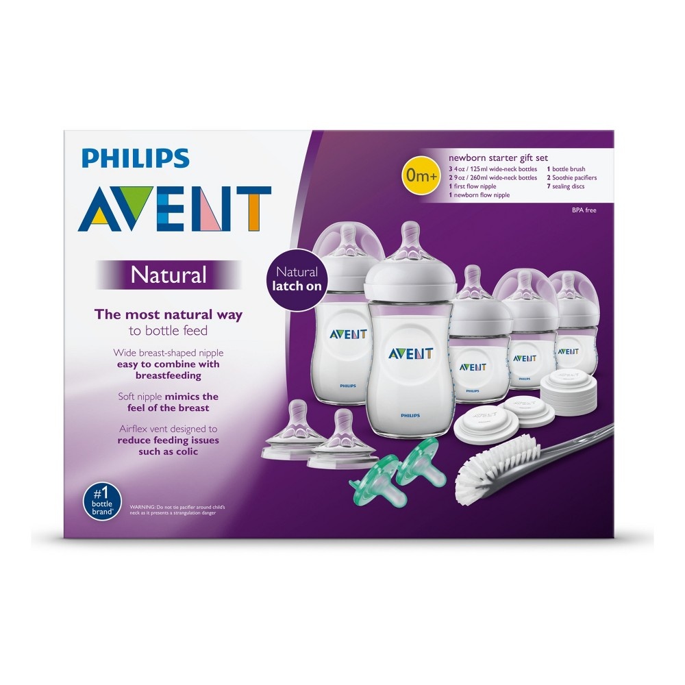 slide 2 of 14, Philips Avent Natural Baby Bottle Newborn Starter Gift Set, 1 ct