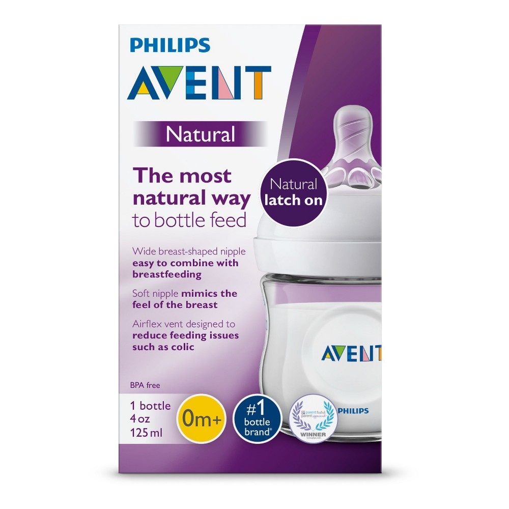 slide 3 of 10, Philips Avent Natural Baby Bottle - Clear, 4 oz