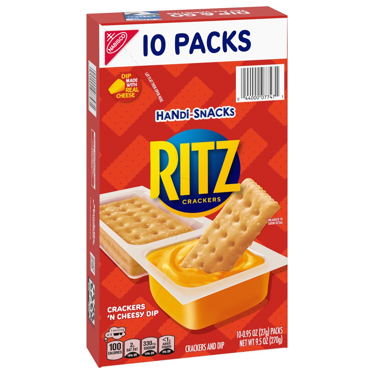 slide 3 of 4, Ritz Handi-Snacks RITZ Crackers 'N Cheesy Dip Snack Packs, 10 Snack Packs, 10 ct