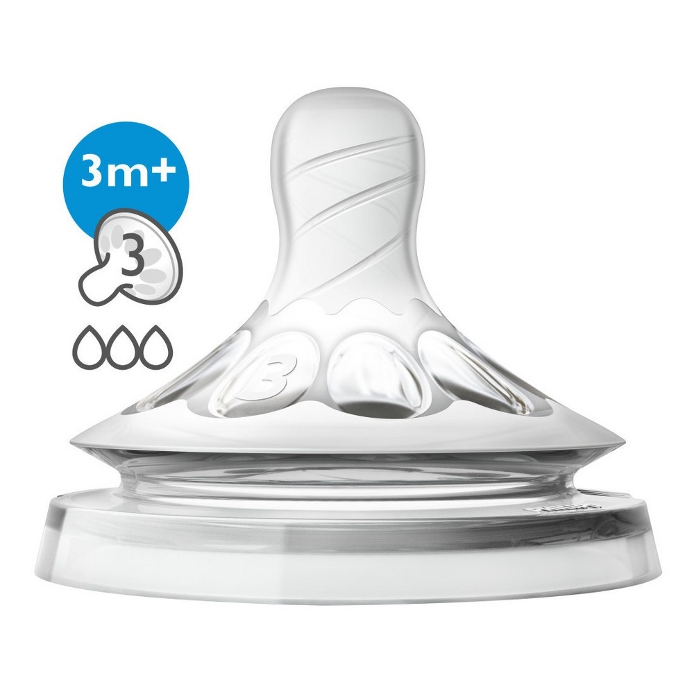 slide 2 of 9, Philips Avent Natural Baby Bottle Nipple - Medium Flow Nipple 3M+, 2 ct