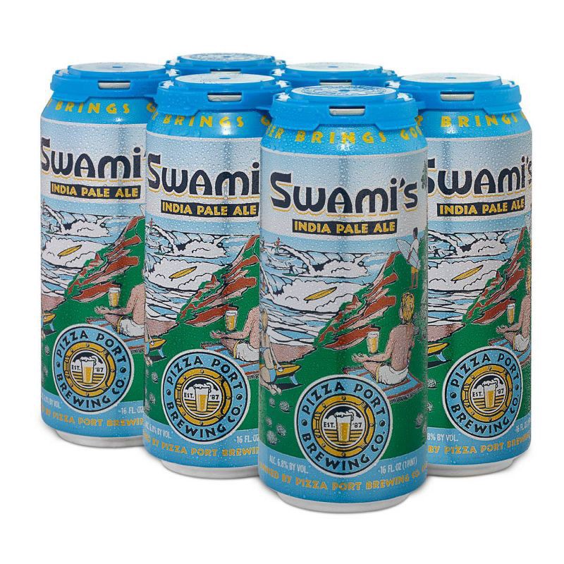 slide 1 of 1, Pizza Port Brewing Company Pizza Port Swami's IPA Beer - 6pk/16 fl oz Cans, 6 ct; 16 fl oz