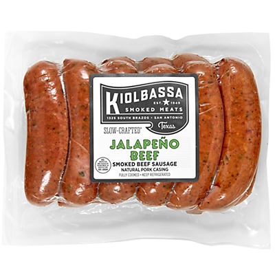 slide 1 of 1, Kiolbassa Jalapeno Beef Smoked Sausage, per lb