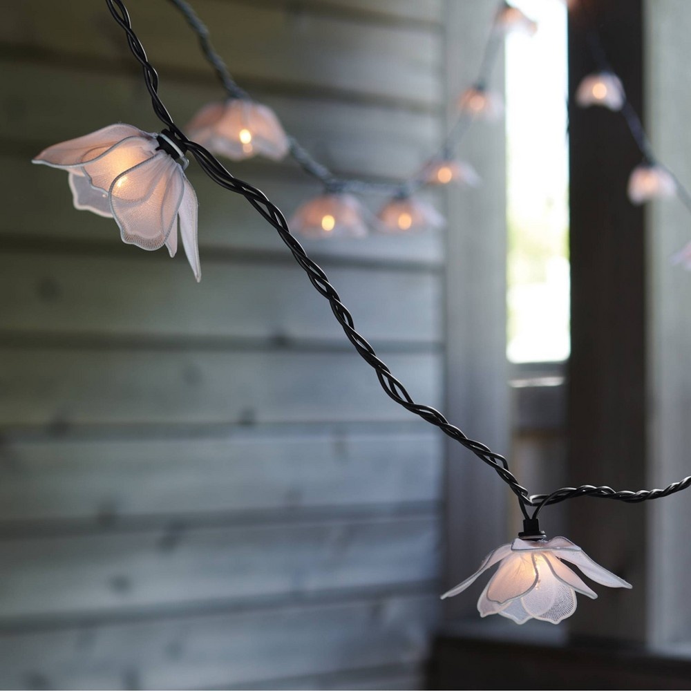 slide 2 of 2, Incandescent Flower Outdoor String Lights White - Threshold, 10 ct