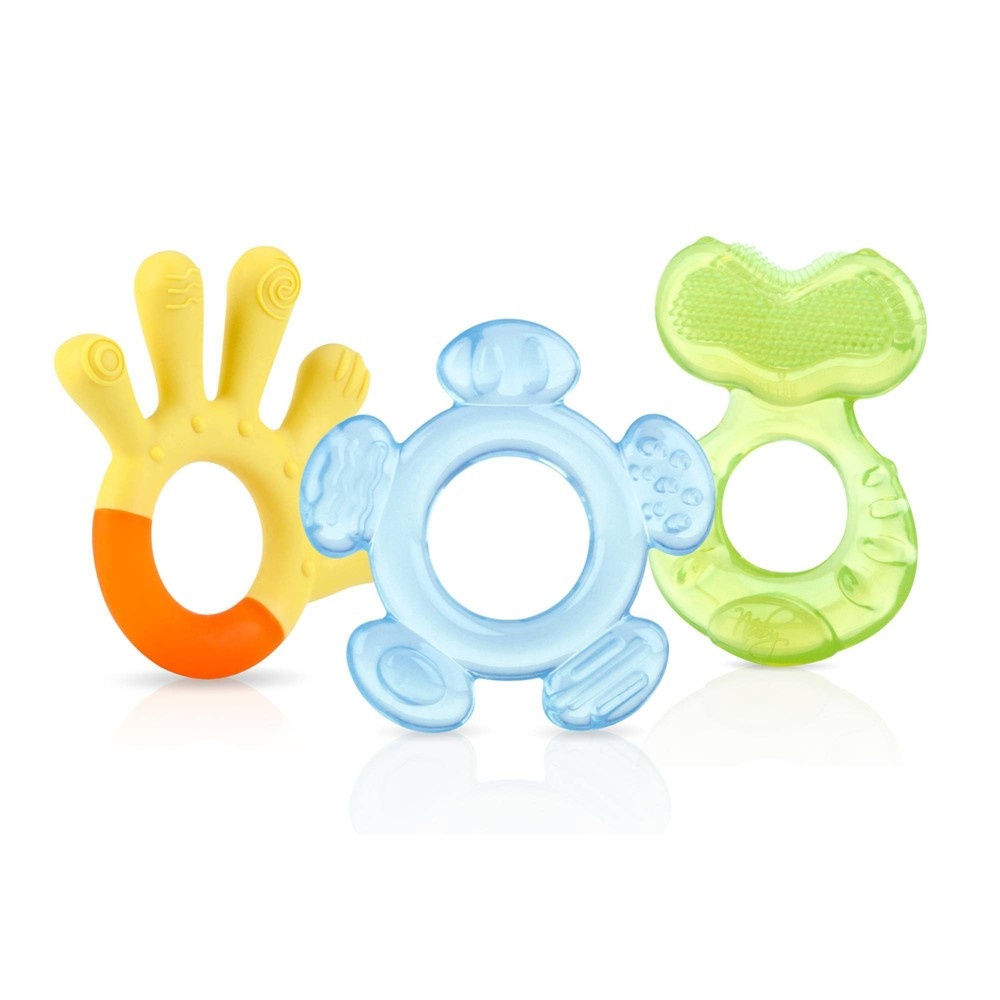 slide 2 of 6, Nuby 3 Step Teether Set - Colors May Vary, 3 ct