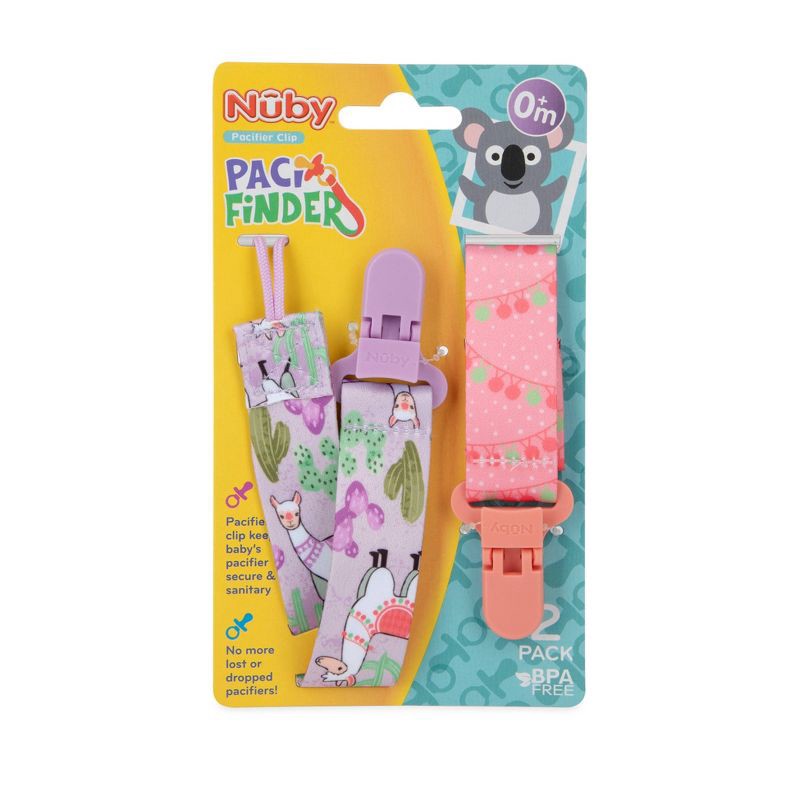 slide 4 of 9, Nuby 2pk Fabric Pacifinder - Style Varies, 2 ct