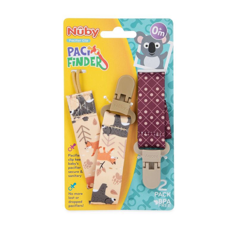 slide 5 of 9, Nuby 2pk Fabric Pacifinder - Style Varies, 2 ct