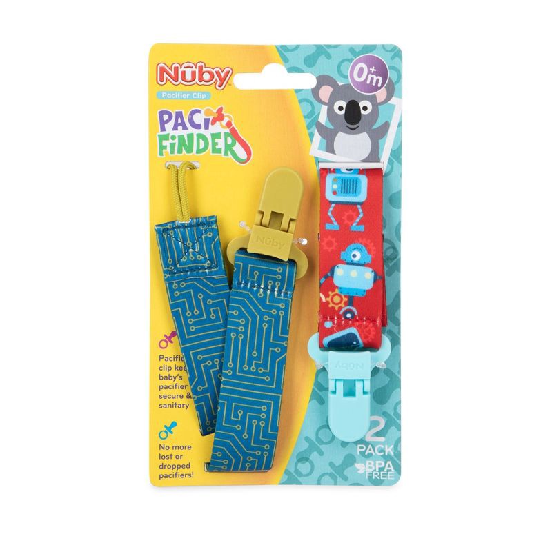 slide 7 of 9, Nuby 2pk Fabric Pacifinder - Style Varies, 2 ct