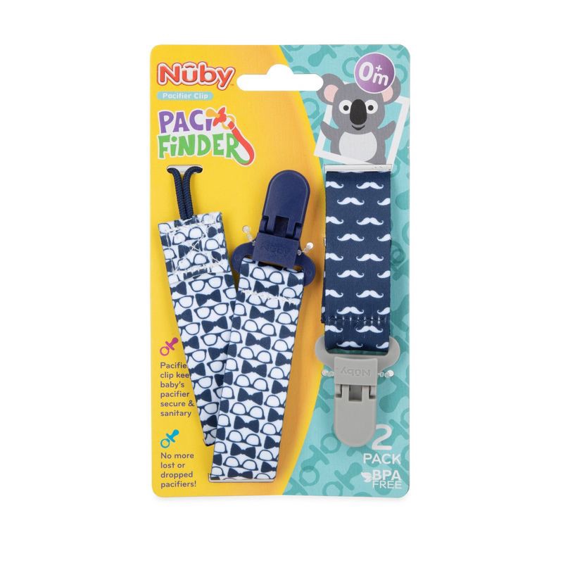 slide 9 of 9, Nuby 2pk Fabric Pacifinder - Style Varies, 2 ct