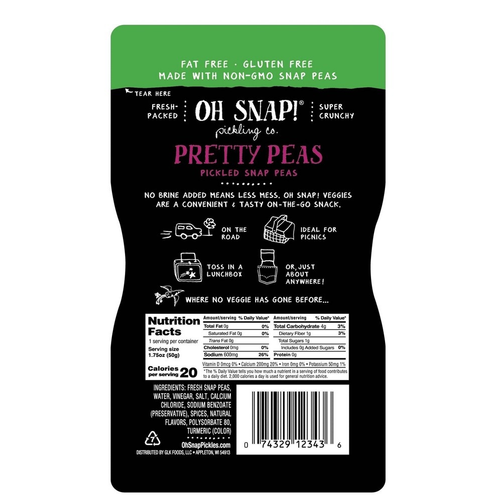 slide 2 of 4, OH SNAP! Pretty Peas Pickled Snap Peas, 1.5 fl oz