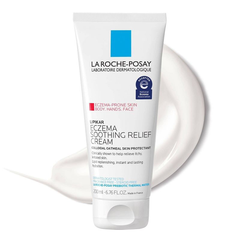 slide 1 of 8, La Roche Posay Lipikar Eczema Soothing Relief Body & Face Cream Unscented - 6.76 fl oz, 6.76 fl oz