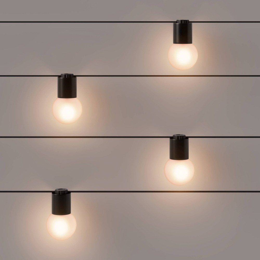 slide 2 of 3, 10ct Incandescent Outdoor String Lights G40 Frosted White Bulbs Black Collar - Project 62, 1 ct