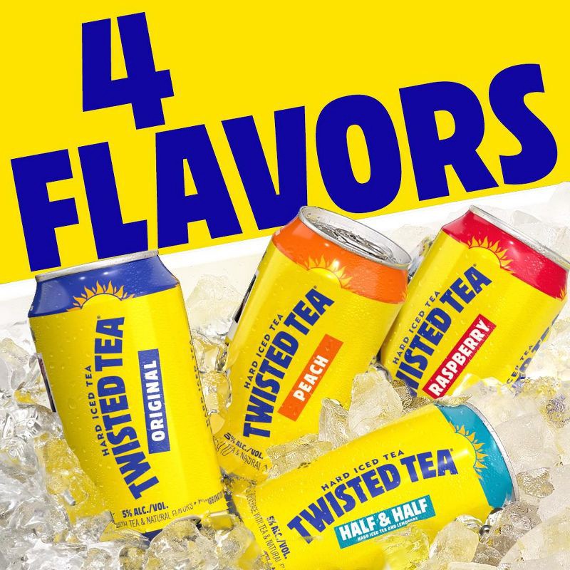 slide 4 of 10, Twisted Tea Hard Iced Tea Party Pack - 12pk/12 fl oz Cans, 12 ct; 12 fl oz