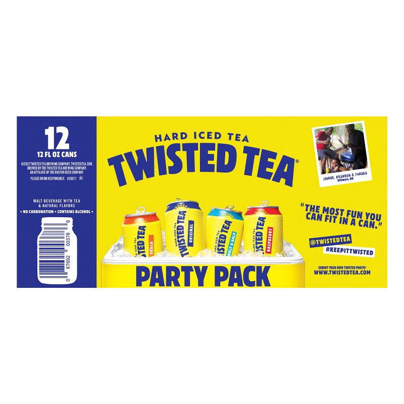 slide 6 of 10, Twisted Tea Hard Iced Tea Party Pack - 12pk/12 fl oz Cans, 12 ct; 12 fl oz