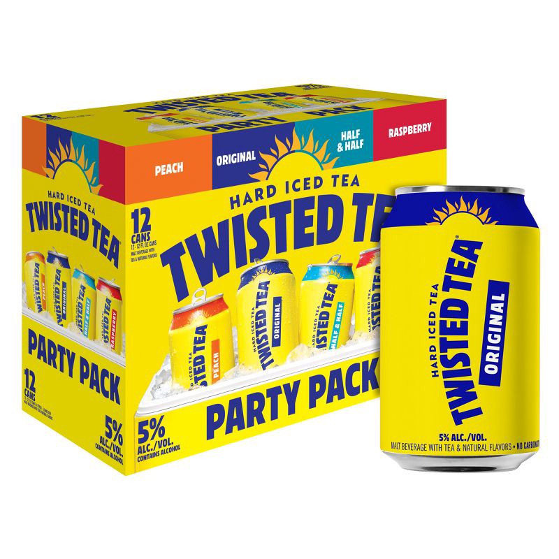 slide 1 of 8, Twisted Tea Hard Iced Tea Party Pack - 12pk/12 fl oz Cans, 12 ct; 12 fl oz