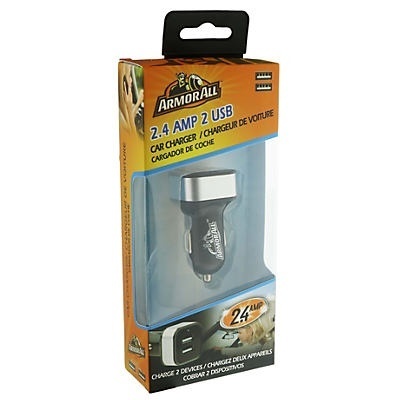 slide 1 of 1, Armor All 2 USB 2.4amp Car Charger, 1 ct