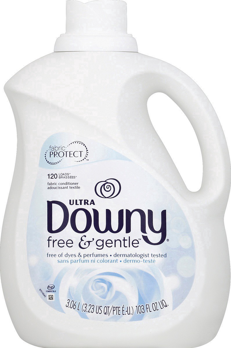 slide 3 of 15, Downy Ultra Free & Gentle Liquid Fabric Conditioner - Unscented - 88 fl oz, 