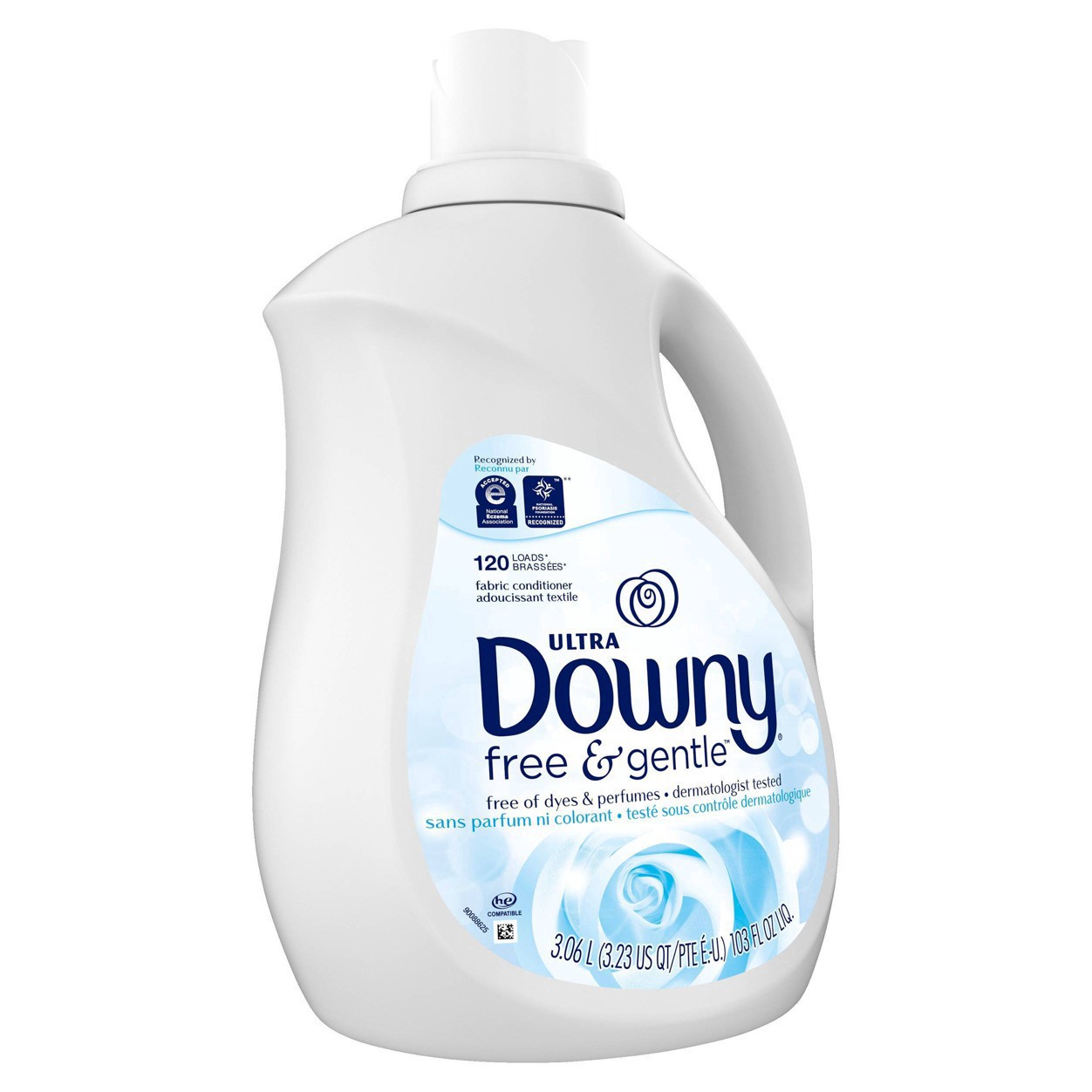 slide 14 of 15, Downy Ultra Free & Gentle Liquid Fabric Conditioner - Unscented - 88 fl oz, 