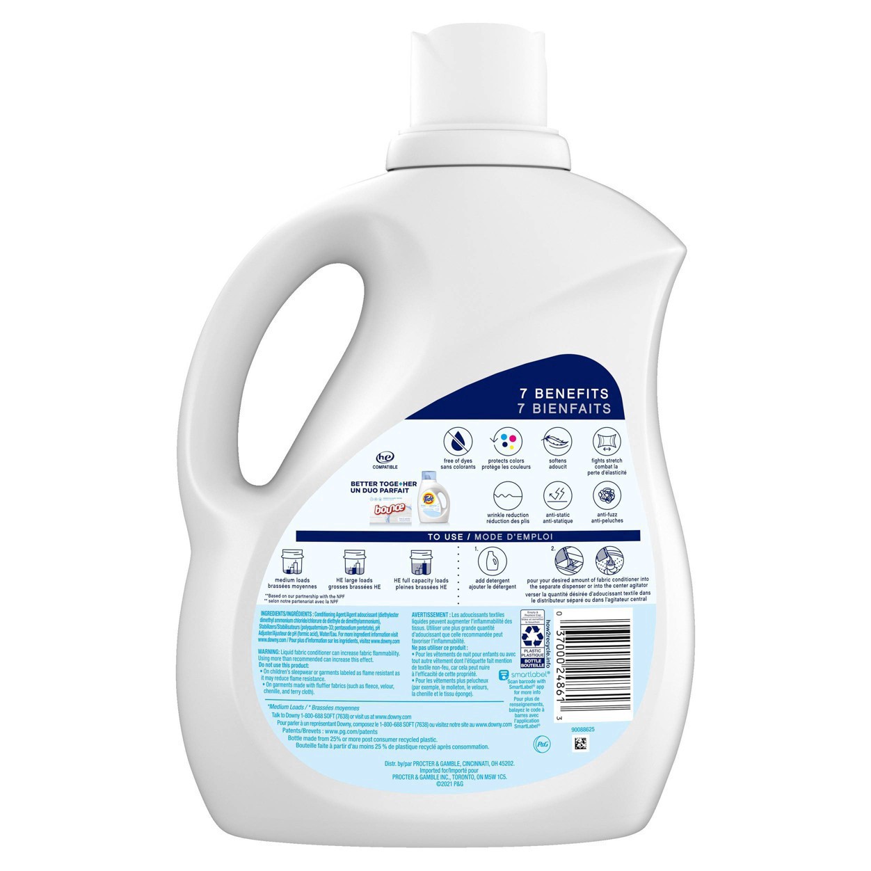 slide 15 of 15, Downy Ultra Free & Gentle Liquid Fabric Conditioner - Unscented - 88 fl oz, 