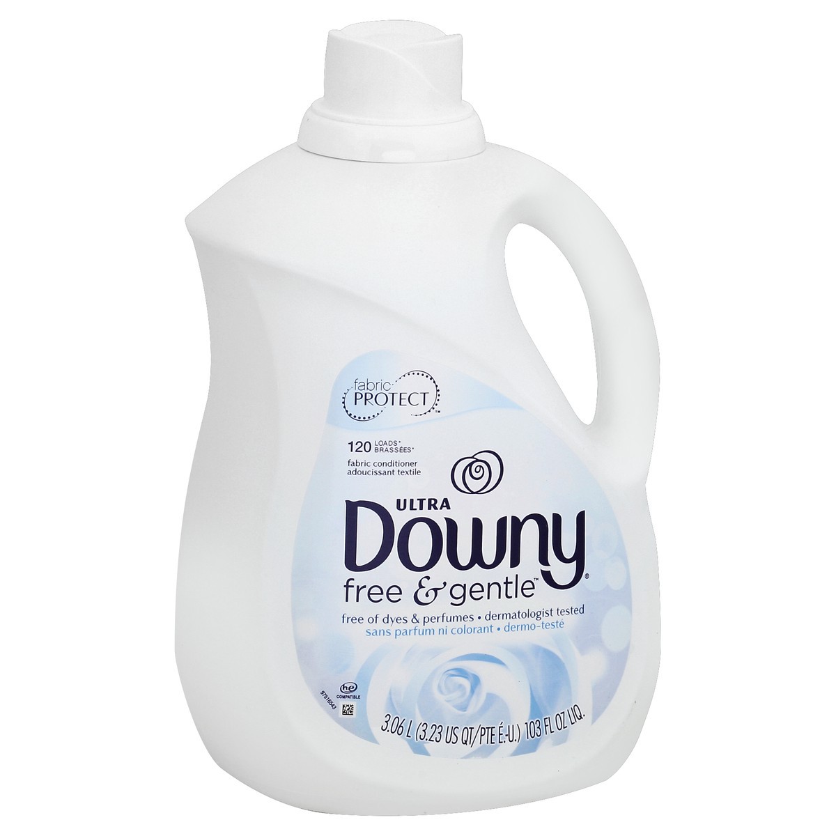 slide 1 of 15, Downy Ultra Free & Gentle Liquid Fabric Conditioner - Unscented - 88 fl oz, 