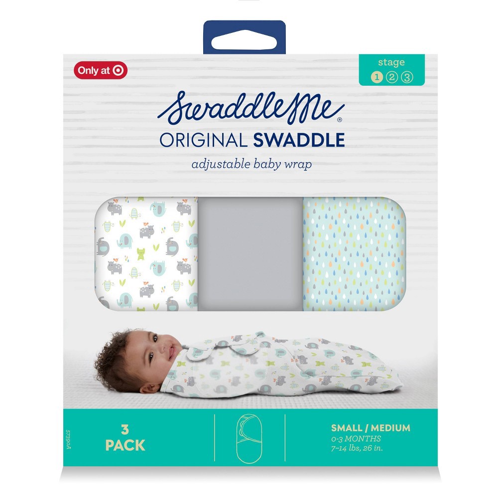 slide 9 of 12, SwaddleMe Original Swaddle Wrap Newborn - Jungle Drops S/M - 3pk, 3 ct