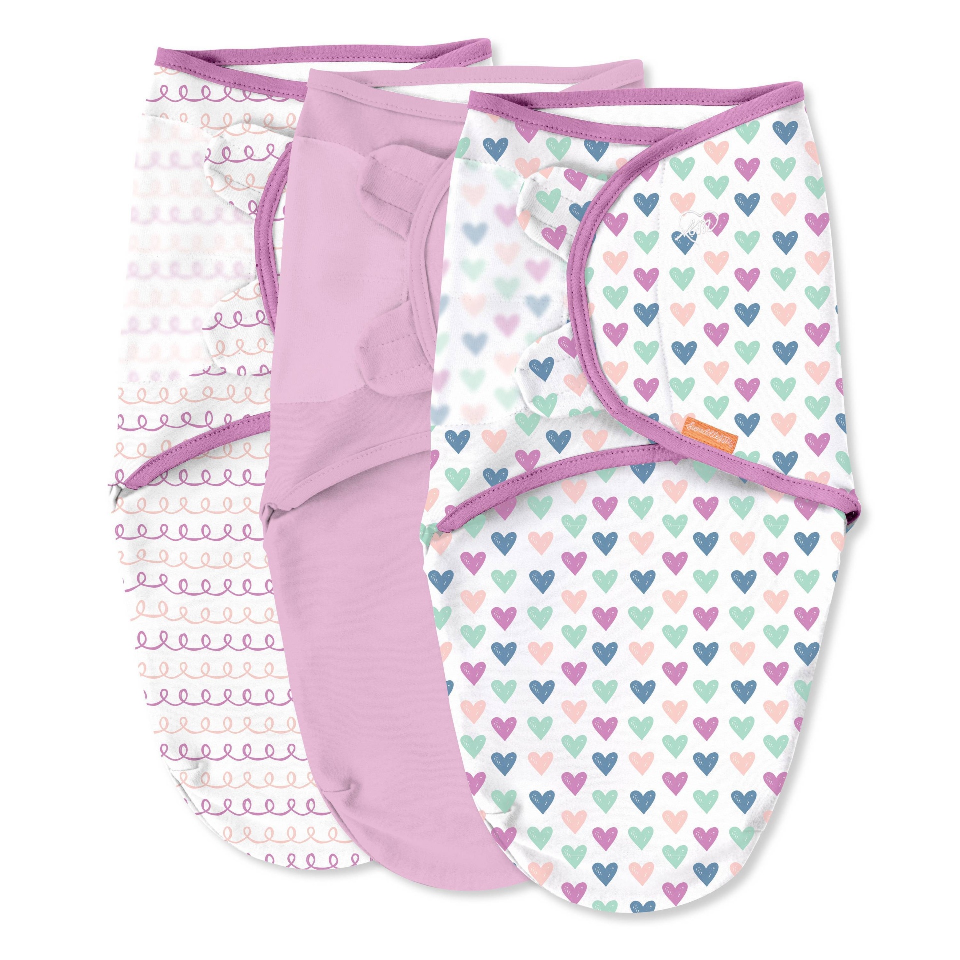 slide 1 of 12, SwaddleMe Original Swaddle Wrap Newborn - Hearts and Hoops S/M - 3pk, 3 ct